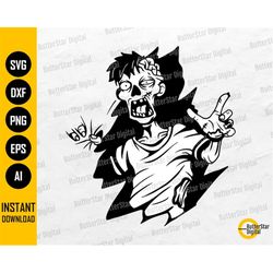 Zombie Coming Out Of Wall SVG | Horror SVG | Monster Decals Wall Art Graphics | Cutting File Printable Clipart Vector Di