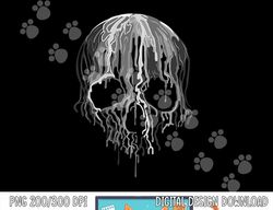 Melting Skull Black White Art Graphic Halloween TShirt copy