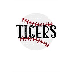 Tigers Distressed Baseball SVG
