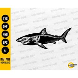 Shark Skeleton SVG | Skeletal Diagram Illustration Drawing | Cricut Cutting Files Printables Clip Art Vector Digital Dow