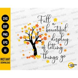 Fall Tree SVG | A Beautiful Display Of Letting Things Go | Cricut Silhouette Cutting Files Printables Clipart Vector Dig