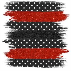 Red Black Polka Dots Glitter Brushstrokes PNG