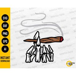 Skeleton Hand Smoking Cannabis SVG | Pass Marijuana Blunt | Weed Joint | Cricut Silhouette Printables Clip Art Vector Di