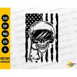 US Fighter Pilot Skull SVG | United States Air Force Shirt Decals Graphics | Cricut Cut File Printable Vector Clipart Di