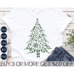 Christmas Tree SVG, Christmas Doodle SVG, Christmas Shirt Svg, Winter Svg, Pine Tree Png, Svg File For Cricut, Sublimati