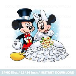 Mickey and Minnie wedding day 2 Png sublimation design Clipart Illustration