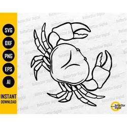 Crab SVG | Sea Animal Vinyl Stencil Drawing Illustration Graphics | Cricut Cut File Printable Clipart Vector Digital Dow