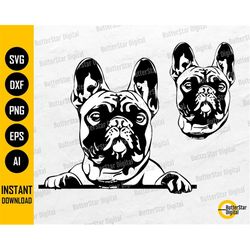 French Bulldog SVG | Peeking Dog Paws | Puppy Illustration Drawing Decal | Cricut Silhouette Printable Clipart Digital V