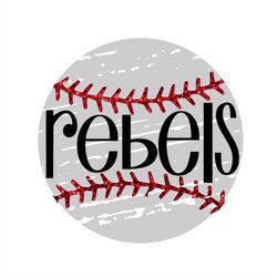 Rebels Distressed Baseball SVG