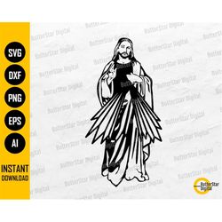 Lord Jesus SVG | Sacred Heart SVG | Religious T-Shirt Decal Graphics | Cricut Cutting Files Printable Clip Art Vector Di