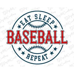 Eat Sleep Baseball Repeat Svg, Stars Svg, Baseball Svg, Digital Download, Game Day Svg, Baseball Fan Svg, Sports Svg, Sv