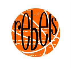 Rebels Distressed Basketball SVG