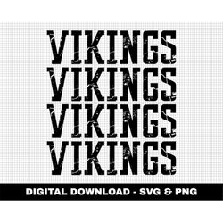 Vikings Svg, Distressed Svg, Basketball Svg, Cricut, Sports Svg, Stacked Svg, Game Day Svg, Digital Download, Team Spiri