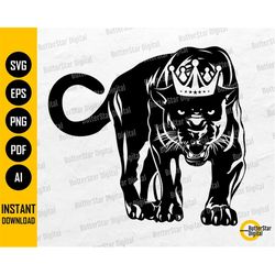 Stalking Panther King SVG | Black Panther SVG | Big Cat | Animal Art | Cricut Cutting File Clipart Vector | Digital Down