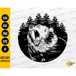 Growling Bear SVG | Forest SVG | Nature Svg | Bear Hunting Svg | Cricut Cut File Silhouette Printables Clipart Vector Di