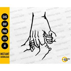 Parent Hand With Kids SVG | Father SVG | Mother SVG | Children Holding Finger Svg | Cricut Silhouette Clip Art Vector Di