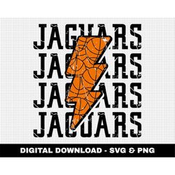 Jaguars Svg, Basketball Svg, Basketball Lightning Bolt Svg, Stacked Svg, Game Day Svg, Digital Downloads, Distressed Svg
