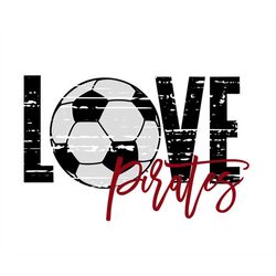 Love Pirates Distressed Soccer Ball SVG