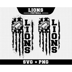 Lions Football Svg, Lions svg, Game Day Svg, Football SVG, USA Flag SVG, Cut file Printable Cricut Maker Silhouette
