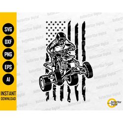 US Quad Riding Svg | American Quad Biker Svg | USA ATV Shirt Decal Vinyl | Cricut Silhouette Printable Clipart Vector Di