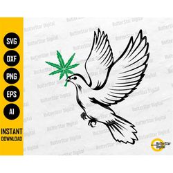 Cannabis Dove SVG | Marijuana SVG | Funny Weed Bird Dope T-Shirt Decals Sticker | Cricut Silhouette Printable Clipart Di