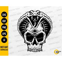 Serpent Skull SVG | Snake SVG | Cobra SVG | Gothic T-Shirt Vinyl Graphics | Cutting File Cut Printable Clipart Vector Di