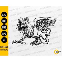 Griffin SVG | Half Eagle Half Lion SVG | Mythical Creature T-Shirt Drawing Graphics | Cricut Cut Files Clipart Vector Di