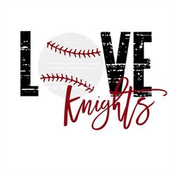 Love Knights Distressed Baseball SVG