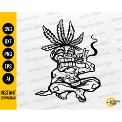 Tiki Man Smoking Weed SVG | Tiki SVG | Smoke Cannabis Joint | 420 Hawaiian Tribal | Cut Files Cuttable Clipart Vector Di