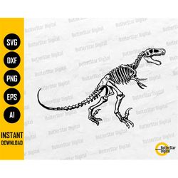 Skeleton Raptor SVG | Velociraptor SVG | Dino SVG | Prehistoric Animal Svg | Cricut Cutfile Silhouette Clipart Vector Di