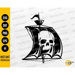 Skull Sail SVG | Pirate Ship SVG | Piracy SVG | Nautical Svg | Sailboat Scallawag Buccaneer | Cut File Clipart Vector Di