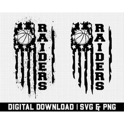 Raiders Basketball Svg, Raiders Svg, Game Day Svg, Team Spirit Svg, Basketball Lover Svg, USA Flag Svg, Basketball Svg,
