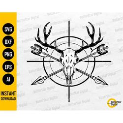 Deer Hunting SVG | Deer Skull SVG | Hunting Season T-Shirt Decal Gift | Cricut Cutting File Silhouette Clipart Vector Di