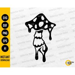 Dripping Mushroom SVG | Fungi SVG | Psychedelic Decal T-Shirt Sticker Graphics | Cutting File Cuttable Clipart Vector Di