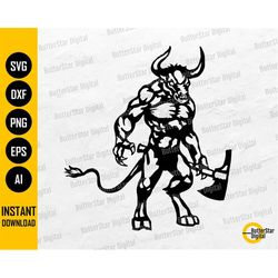 Minotaur SVG | Mythical Creature SVG | Monster Decal Shirt Illustration Drawing | Cricut Cutting File Clipart Vector Dig