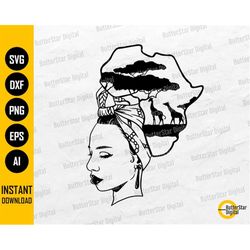 African Woman SVG | Africa SVG | Safari T-Shirt Decal Sticker Graphics | Cricut Cutting File Printable Clipart Vector Di