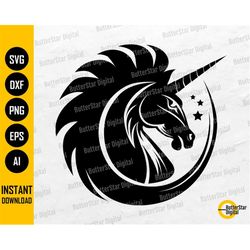 Unicorn SVG | Unicorn Head SVG | Animal T-Shirt Vinyl Graphics Logo Wall Art | Cricut Silhouette Cameo Clipart Vector Di