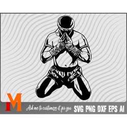 Silhouette  1 Muay Thai SVG, Ritual svg,  Martial Arts svg - SVG Cut File, Png, Vector, Silhouette Digital Download