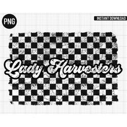 Lady Harvesters Retro Team Design Png, Lady Harvesters Mascot Png, Digital Download,  Sports Team, Team Apparel, Lady Ha