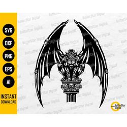 Gargoyle SVG | Demon SVG | Gothic New York City Monster Sculpture Wall Art Shirt Decal | Cutting Files Clipart Vector Di