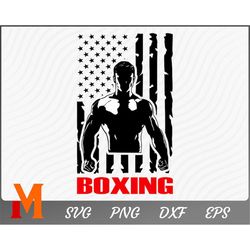 patriotic american flag boxer logo boxing svg - boxing clipart, sports svg, fighting svg for boxers