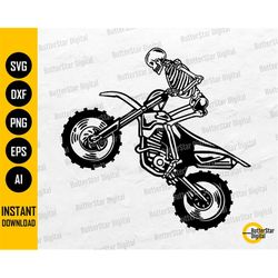 Motorcycle Racer Skeleton SVG | Dirt Bike PNG | Offroad Racing Circuit Vehicle Race Motor Sport | Cutfile Clipart Vector