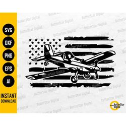 US Crop Duster SVG | USA Single Prop Airplane Svg | Farm Decal Shirt Decor | Cricut Silhouette Cutting Clipart Vector Di