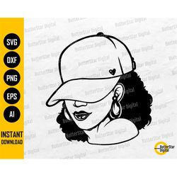 African American Hat Low Cap Smirk Black Woman SVG | Cricut Cutting File Silhouette Printable Clipart Vector Digital Dow
