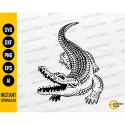 Crocodile SVG | Alligator SVG | Reptile Amphibian Gator Croc Zoo Predator | Cricut Cut File Printable Clip Art Vector Di