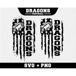 Dragons Football Svg, Dragons svg, Game Day Svg, Football SVG, USA Flag SVG, Cut file Printable Cricut Maker Silhouette
