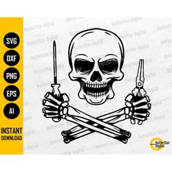 Electrician Skull SVG | Electrical SVG | Electronics SVG | Repair Service Electricity Power | Cut File Clipart Vector Di