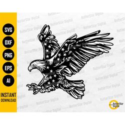 Eagle With Stars SVG | Flying Bird SVG | Government Justice Team Sports Mascot Lawyer | Cutting Files Clipart Vector Dig