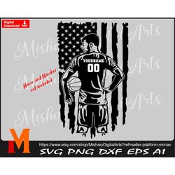 Basketball Player svg, Basketball svg, Patriotic US Flag svg - Cameo, Cricut, CNC, Vinyl Cutter, Cricut, Sticker Decal,