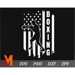 cool patriotic american flag boxing svg - boxing clipart, sports svg, fighting svg for boxers